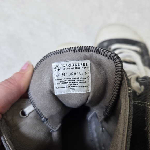 Groundies Barefoot High Top Sneakers US 8 EU 39 Lace Up Shoes Gray - Picture 7 of 8